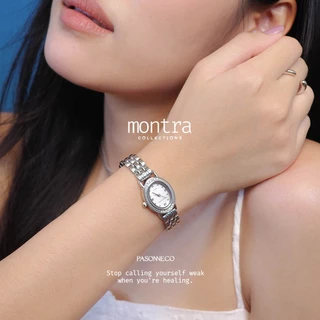 pasonne.co นาฬิกาข้อมือ รุ่น montra หน้าปัดวงรี สีเงินทั้งตัวเรือน