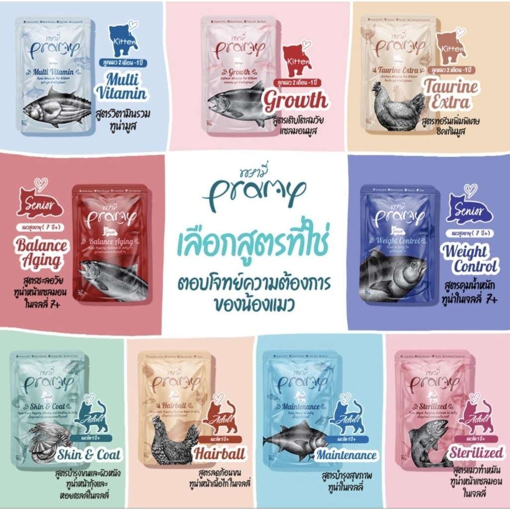 Pramy อาหารเปียกแมว [12ซอง]