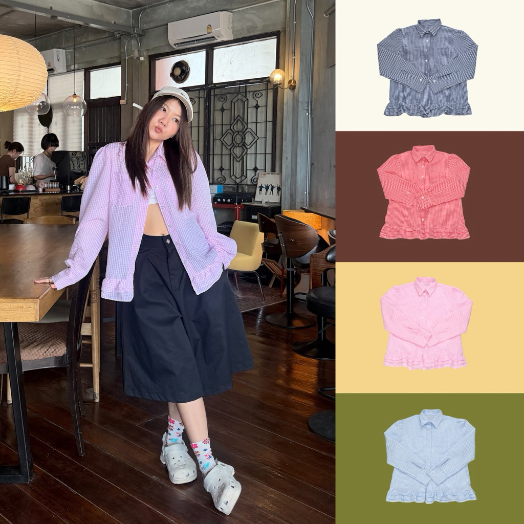 SUNTUDIO l Scotch shirt เสื้อเชิ้ตลายสก็อต ผ้ายับ ใส่สบาย ไม่ต้องรีด