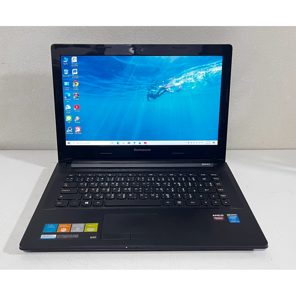 Lenovo G40 โน๊ตบุ๊ค Notebook มือสอง Core i5 Gen4 Ram 8G SSD 256G การ์ดจอแยก จอ 14" ฟรีเมาส์ไร้สาย
