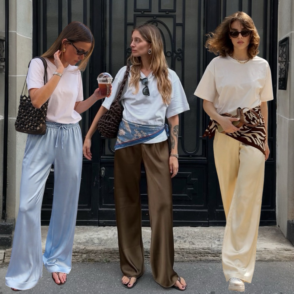 ส่งด่วน 🛵 #9032 STUDIOX2 SILKSATIN TROUSERS กางเกงซาตินขอบเอวยาง มีเชือกผูกเอว