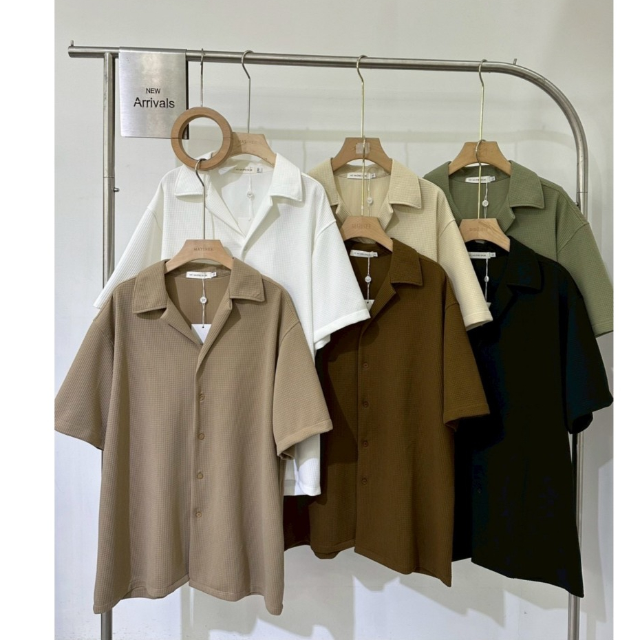 เสื้อเชิ้ตลายลูกไม้ชาย สีเบจสุดอบอุ่น - Clothing, ผู้ชาย, Man