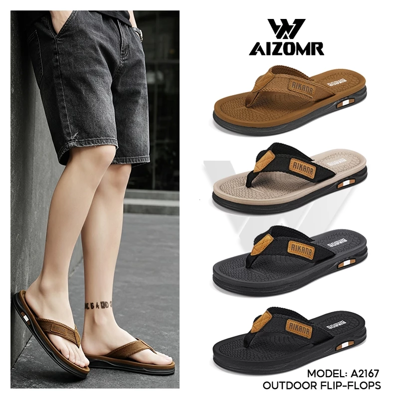 AIZOMR รองเท้าผู้ชาย Flip Flops รองเท้าแตะชาย วัสดุ EVA คุณภาพสูง สไตล์ลำลอง รุ่น A2167