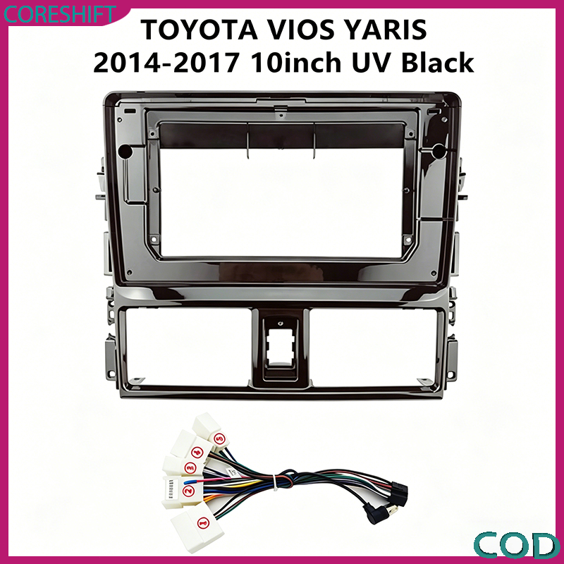 หน้ากากดำเงา 10 นิ้ว Toyota Vios/Yaris 2013-2021 จอAndroid พร้อมปลั๊กตรงรุ่น