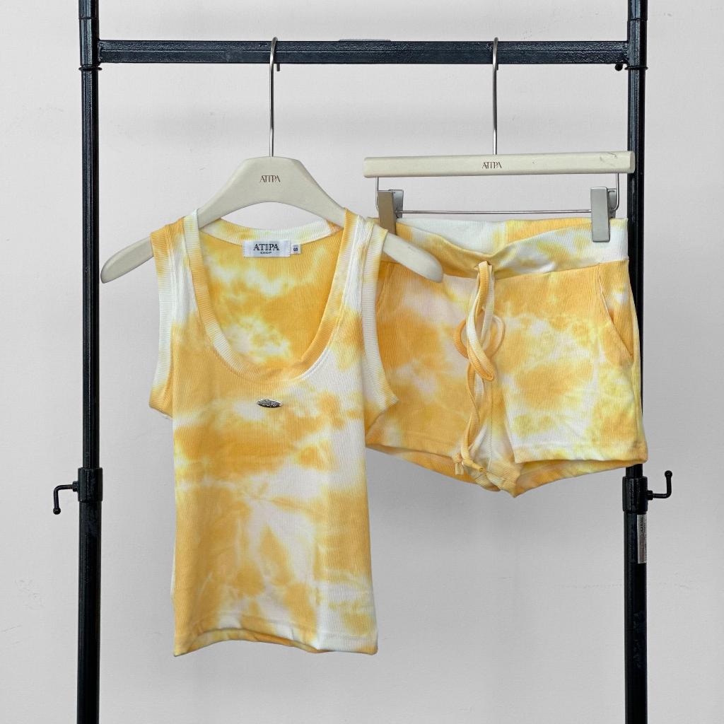 Atipashop - Ocean Crush Set ชุดเซ็ตเสื้อกล้ามและกางเกงขาสั้น ผ้ามัดย้อม ยืดเยอะ ใส่สบาย รูปที่ 4