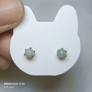 มีส่งด่วน💥 ต่างหูหิน หยกพม่า Jadeite แท้ 100% ก้านสแตนเลส งานทำมือ พร้อมส่งค่ะ