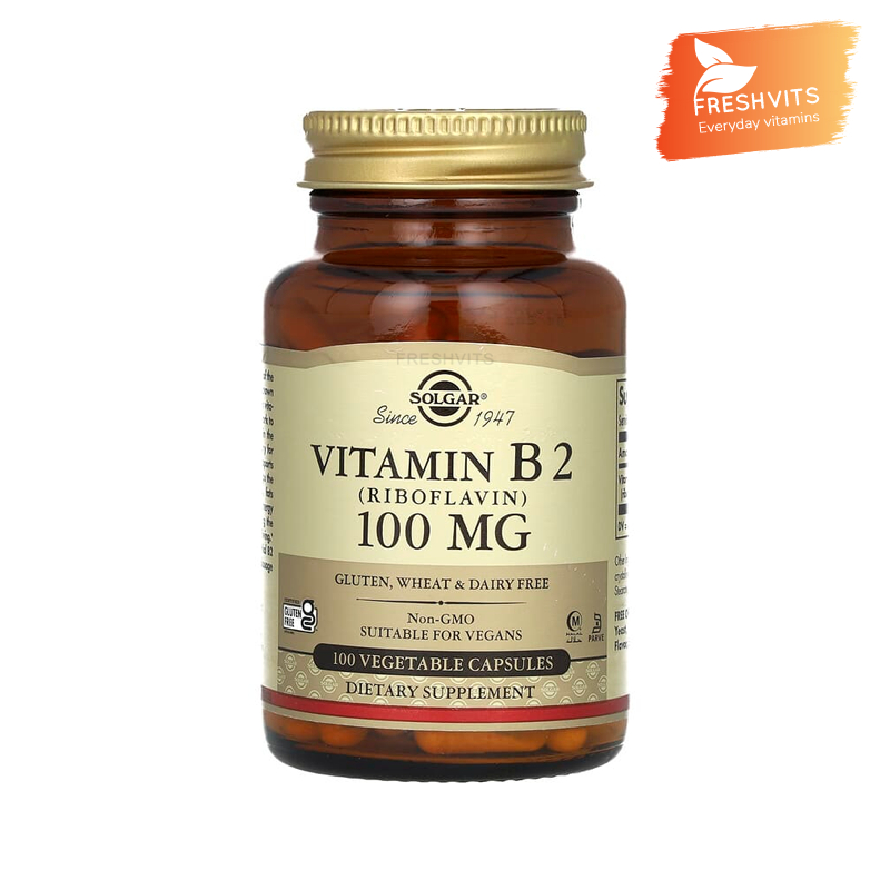 Solgar, Vitamin B2 (Riboflavin), 100 mg, 100 Vegetable Capsules