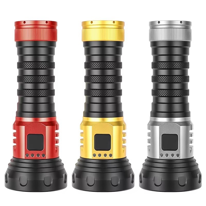 ไฟฉาย LED แรงสูง AK196-8+1ความสว่าง8000 ลูเมนอลูมิเนียมอัลลอยด์ ชาร์จแบบ TYPE-Cซูมไม่ได้