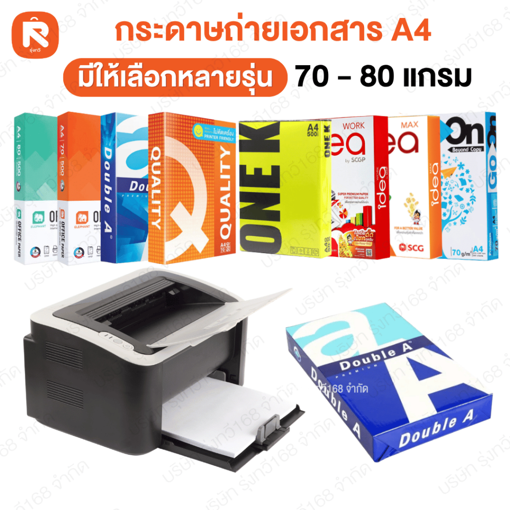 กระดาษ A4 (ยกลัง5รีม2500แผ่น) ถ่ายเอกสารขนาด A4 ขนาด: A4 (210 x 297 มม.) 500 แผ่น/รีม (ยกลัง)