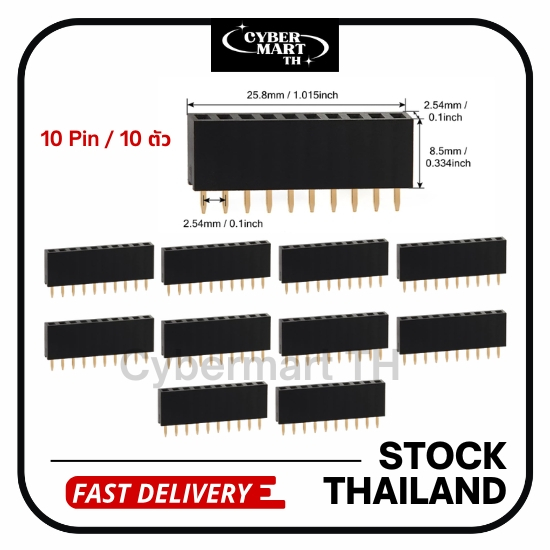 Pin Header 2.54mm Female (10 Pin) (10 ตัว) พร้อมส่ง