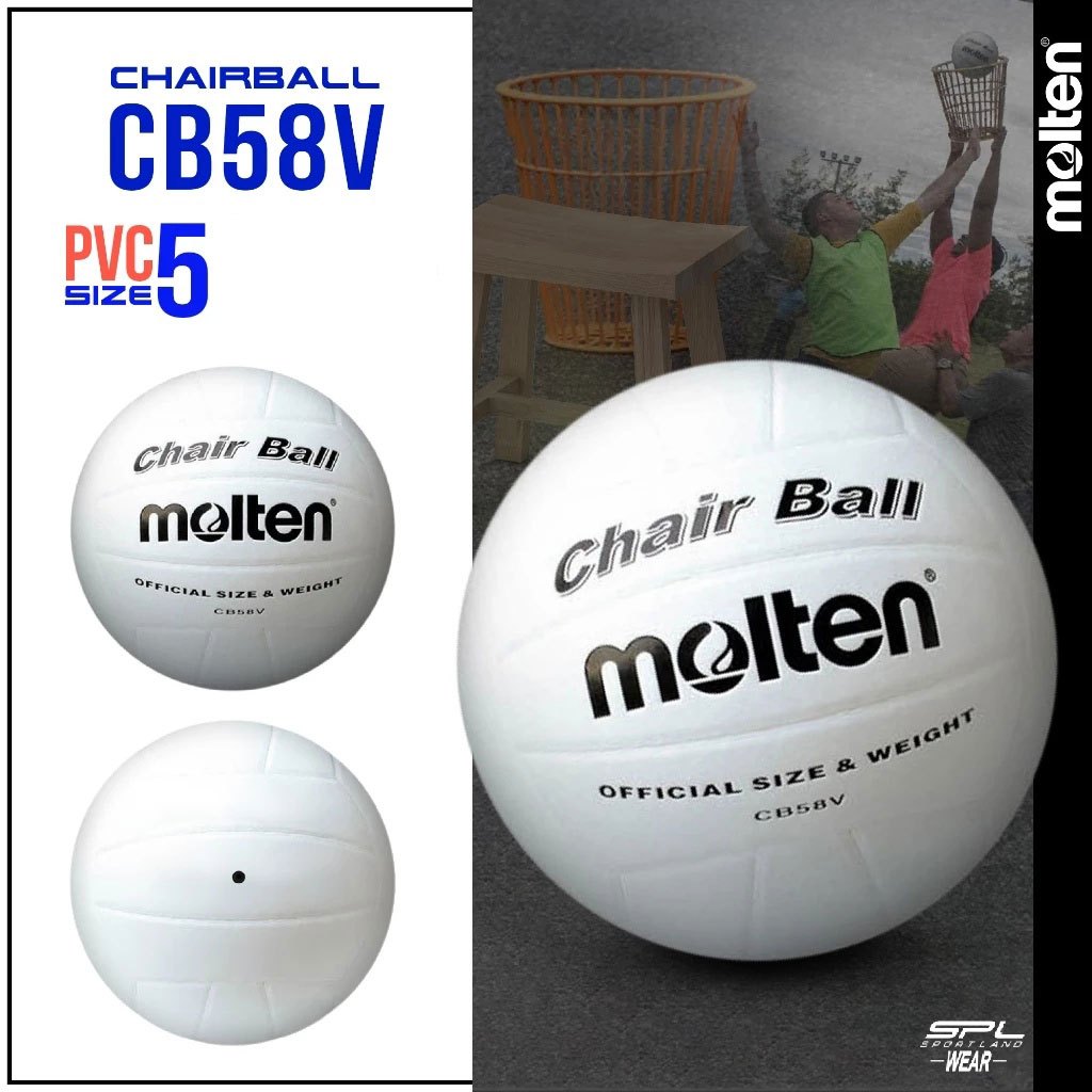 MOLTEN ลูกแชร์บอลหนัง Chairball PVC th CB58V WH (500)