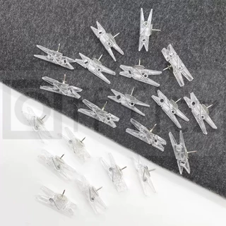 คลิปหนีบพร้อมหมุด (Push Pin Clip) สำหรับบอร์ดไม้ก๊อก ใช้หนีบเอกสาร/ป้าย/รูปภาพ