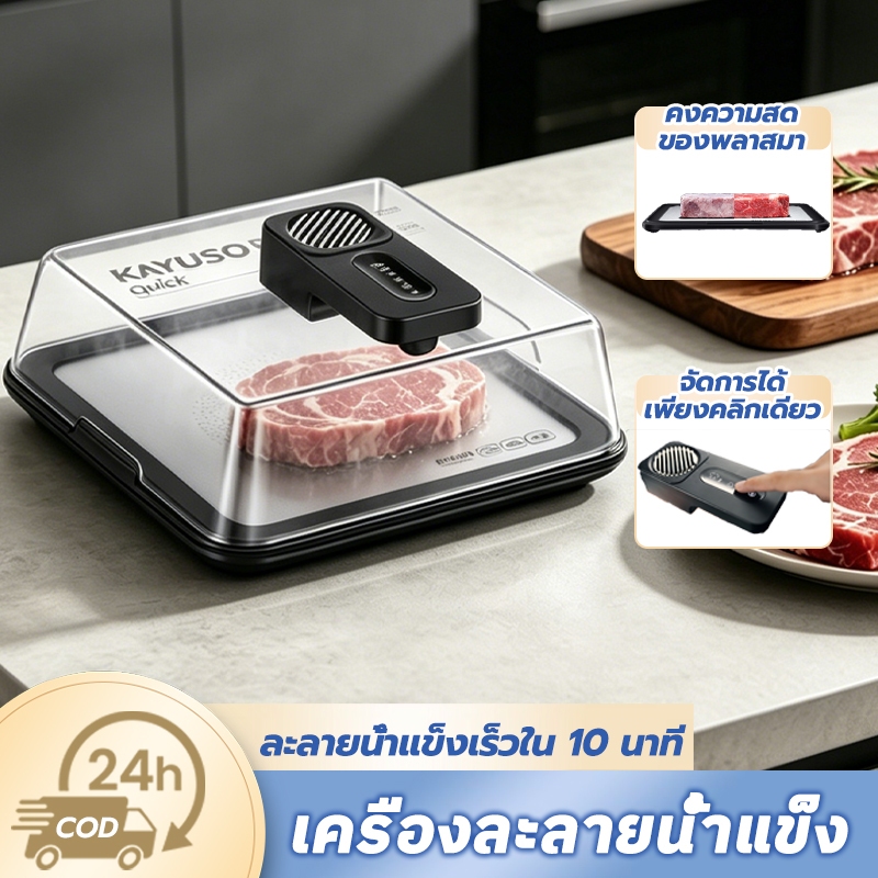 KAYUSO เครื่องละลายน้ำแข็ง 10min ละลายเร็ว ถาดอลูมิเนียมอัลลอย แบบถอดได้ ใช้งานง่าย ของพลาสมา สำหรับละลายอาหารและน้ำแข็ง