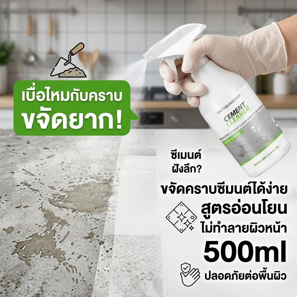คราบปูนออกง่ายขึ้น DX น้ำยาล้างคราบปูน น้ำยาขจัดคราบปูน น้ำยาล้างคราบปูนซีเมนต์ 500ml