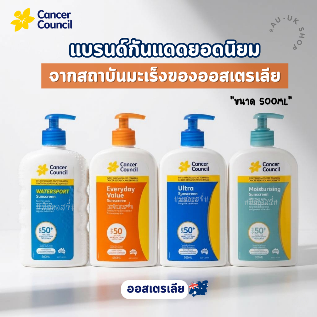 Cancer Council Sunscreen 500 ml. ☀️ ครีมกันแดด​ จากออสเตรเลีย​ 🇦🇺