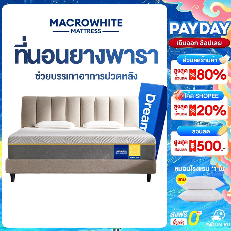 ที่นอนยางพารา 100% หนา 8นิ้ว ผสมคูลลิ่งเจลกระจายแรงกดทับ นุ่มเด้ง ลดปวดเมื่อย พร้อมทั้งรองรับสรีระแบบ