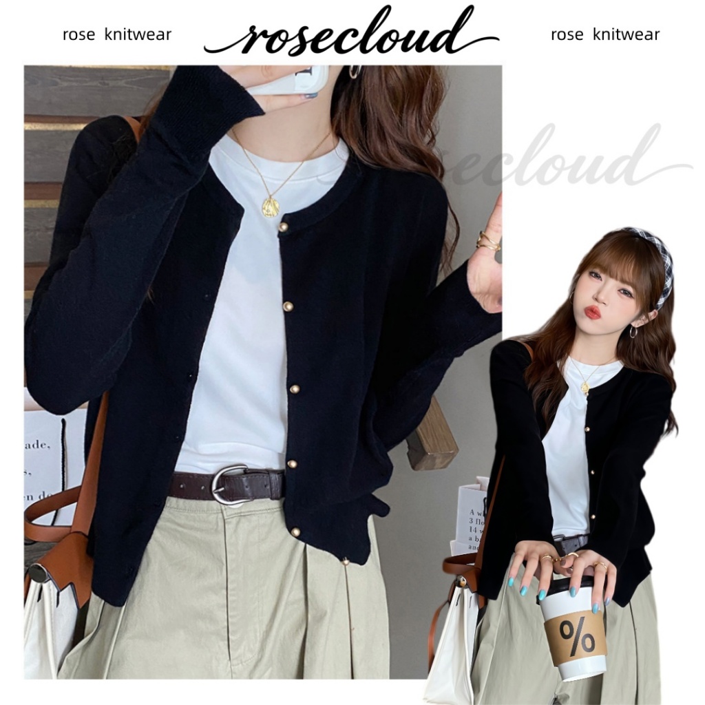rosecloud เสื้อสเวตเตอร์ถักเนื้อบางสำหรับผู้หญิงในฤดูร้อน เสื้อกันแดด เนื้อนุ่ม ระบายอากาศได้ดี ใช้งานได้หลากหลาย และช่