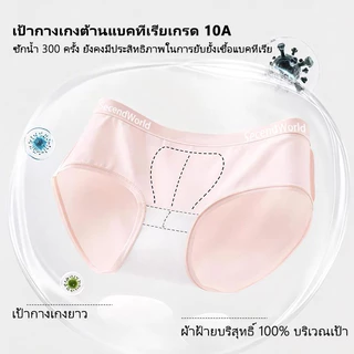 SKY กางเกงในหญิงผ้าฝ้าย95%ยืด นุ่มสบายผิว ไม่รัด เอวกลาง ดีไซน์เก๋ 3ชิ้น M-2XL พร้อมส่งCOD