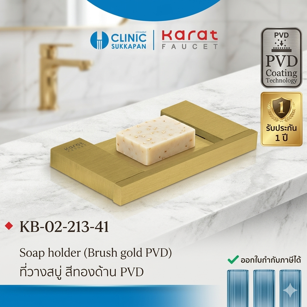 KARAT FAUCET   KB-02-213-41   ที่วางสบู่ สีทองด้าน PVD
