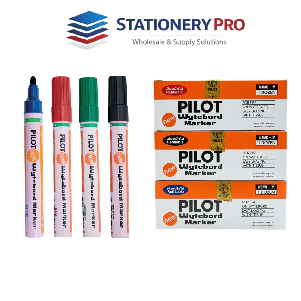 [ยกโหล] ปากกาไวท์บอร์ด Pilot หัวแหลม เติมหมึกได้ (จำนวน12 ด้าม)