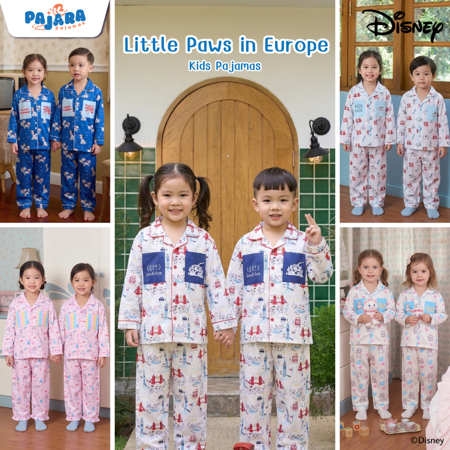 PAJARA ชุดนอนเด็ก Pajara Pajamas Collection : Little Paws in Europe  แบรนด์ PAJARA สำหรับเด็ก ราคา ถูกที่สุด ดีลบีเคเค