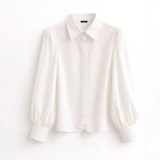 haas : เสื้อผู้หญิง (รุ่นใหม่) ทรงเชิ้ตแขนยาว เข้ารูป HFSH5590