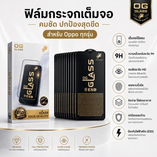 CJ168 008 (1กล่อง10ชิ้นราคาส่ง)ฟิล์มกระจกเต็มจอ แบบกล่อง งานOG สำหรับOPPO Realme C53 A9 2020 A15