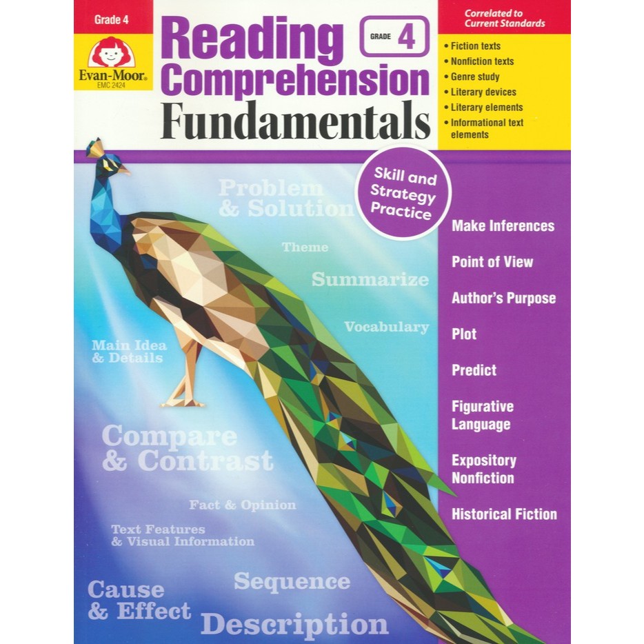 Evan-Moor Reading Comprehension Fundamentals G4 ได้รับลิขสิทธิ์แท้จาก Evan-Moor ใช้สอนจริง พร้อมคำปร