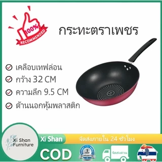 กระทะเทฟล่อน ไม่ติดกระทะ กระทะ 30cm-34cm ใช้กับเตาทุกประเภท