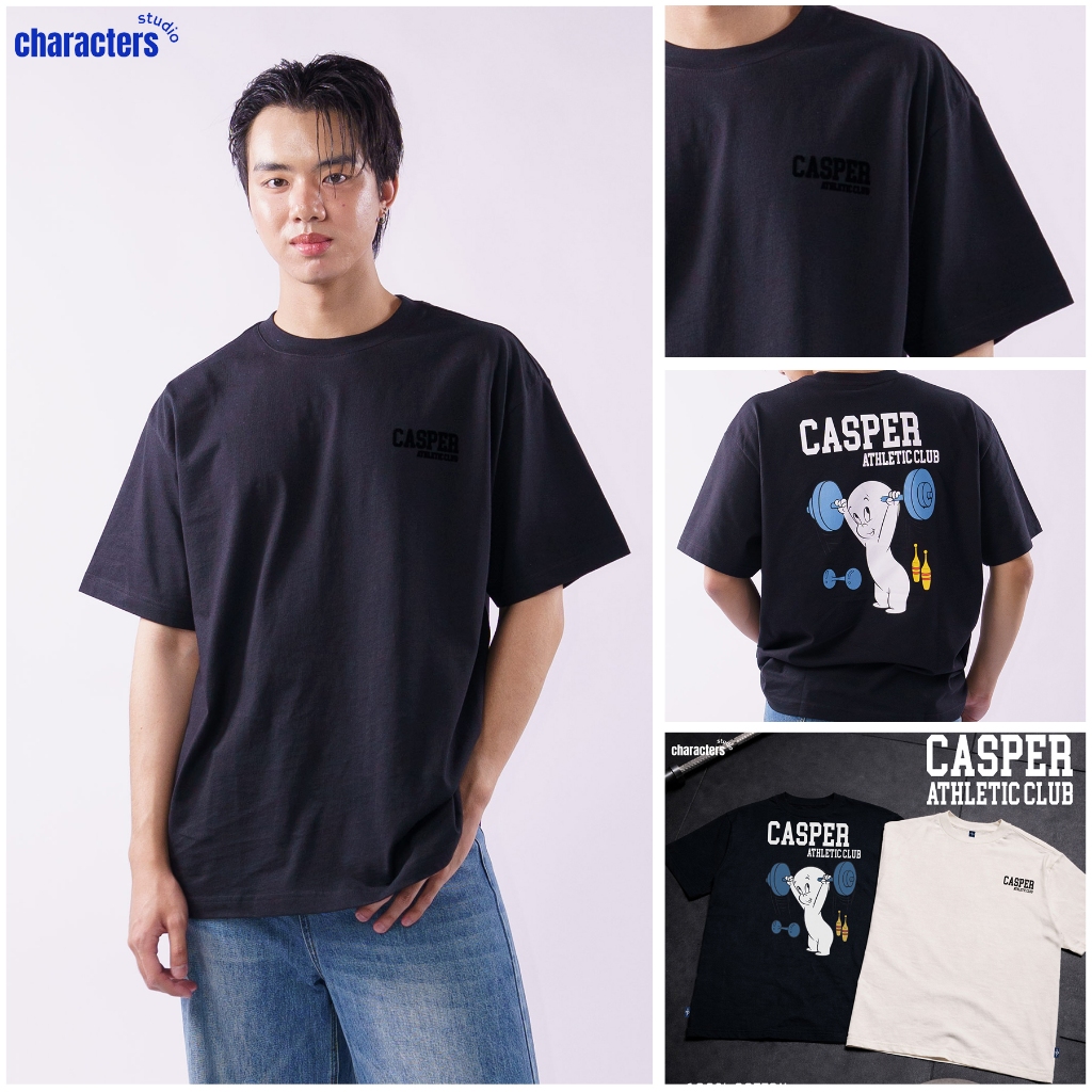 Universal Studio เสื้อผู้ชายโอเวอร์ไซส์ แคสเปอร์(Casper) สายฟิต ผ้าCotton 100% สินค้าลิขสิทธิ์แท้ Ch