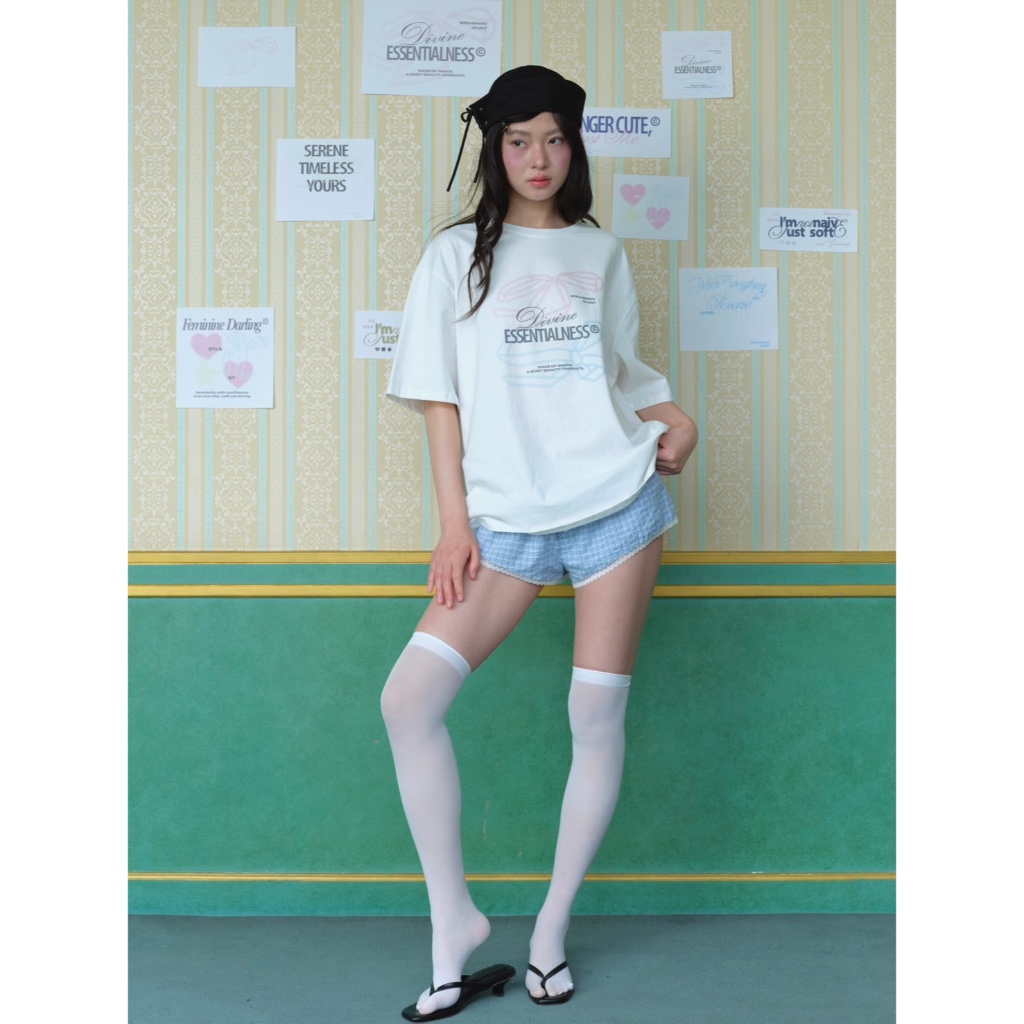 Stylist_shop |  Animal / Cherry / Bow /Typo / Eternal Sunshine Series Tee Oversized Tee by Stylist รูปที่ 5