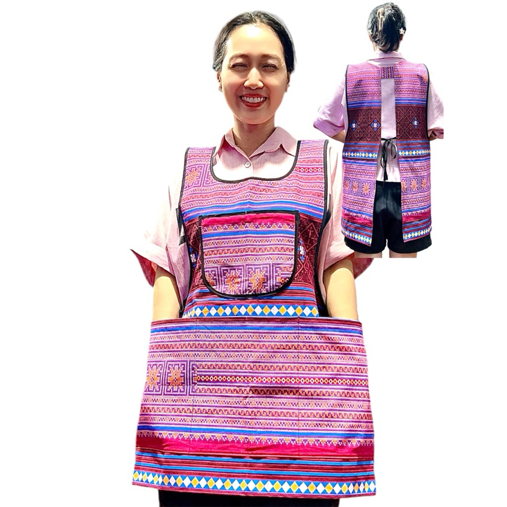 ผ้ากันเปื้อน ขายของ กระเป๋าเยอะ มีซิป แฟชั่น ไทยสไตล์ ผ้าเมือง ผ้าฝ้าย สวยๆ น่ารัก ราคา ถูกที่สุด ดีลบีเคเค แกลเลอรีภาพที่ 6