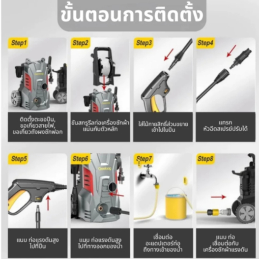 [มีบริการเก็บเงินปลายทาง] BOSCH G7 / G8 TURBO เครื่องฉีดน้ำแรงดันสูง | ล้างรถแรงดันสูง 150-180Bar เครื่องฉีดน้ำพกพา พร้อ ราคา ถูกที่สุด ดีลบีเคเค แกลเลอรีภาพที่ 6