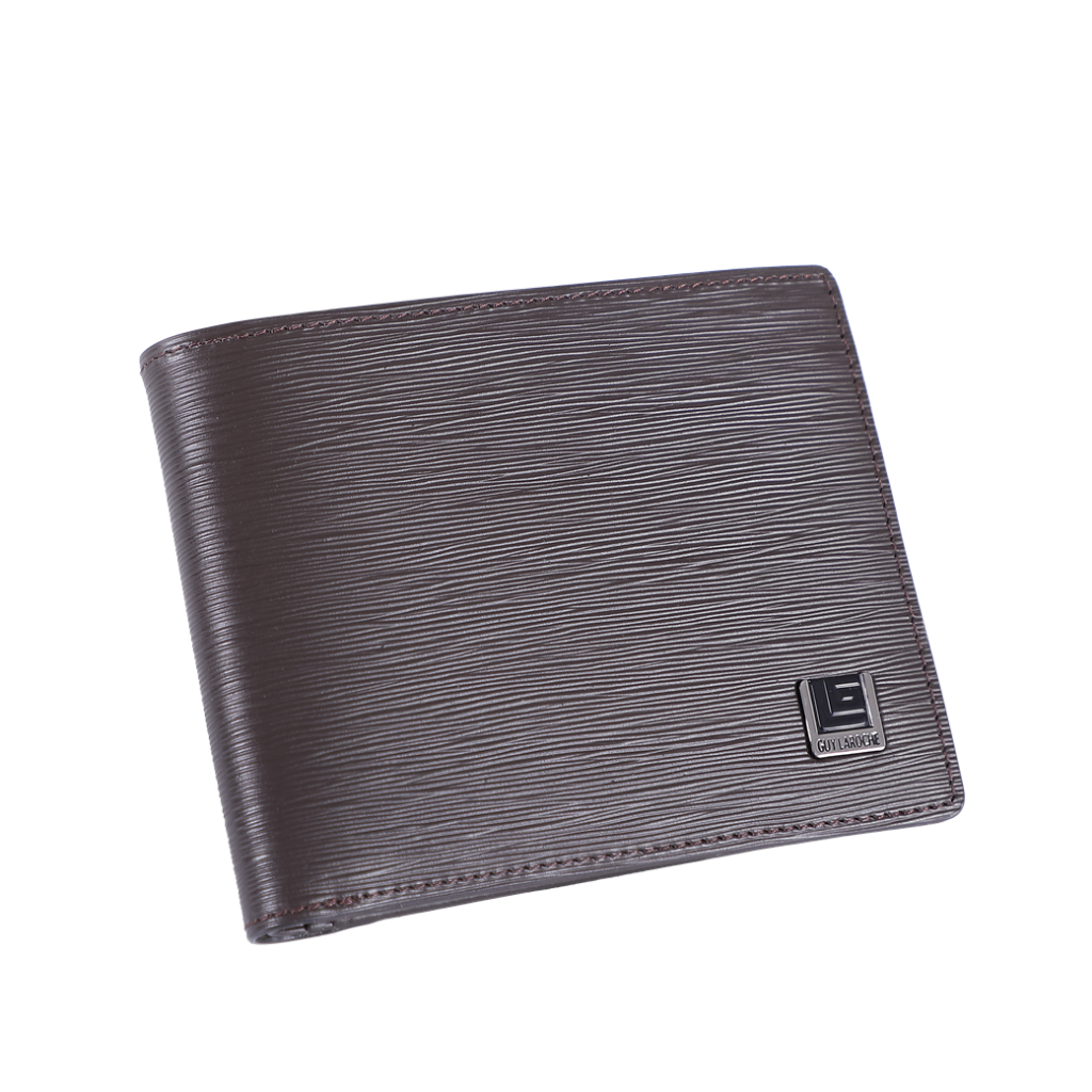 Guy Laroche กระเป๋าสตางค์หนังอัดลายไม้ 8 การ์ด สีน้ำตาล รุ่น MGW06618R6BRS