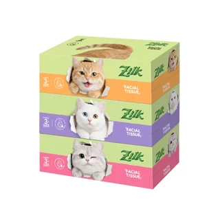 Zilk ซิลค์ กระดาษเช็ดหน้า Fun Box แพ๊ก 3 กล่อง