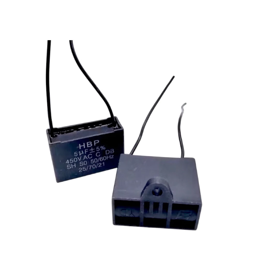 คาปาซิเตอร์ 450VAC 1~25 UF( Capacitor )มีสาย 2 สาย แคปพัดลม ปั๊มน้ำ มอเตอร์แคปรัน แคปสี่เหลี่ยม คาปาซิเตอร์รัน