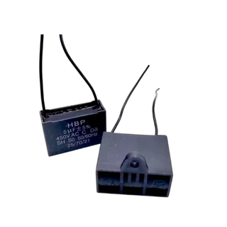 คาปาซิเตอร์ 450VAC 1~25 UF( Capacitor )มีสาย 2 สาย แคปพัดลม ปั๊มน้ำ มอเตอร์แคปรัน แคปสี่เหลี่ยม คาปาซิเตอร์รัน