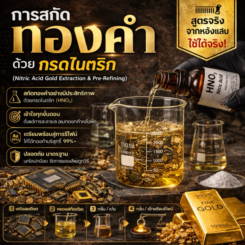หนังสือเล่ม 4.คู่มือการสกัดทองด้วยกรดไนตริก (Nitric Acid Gold Extraction)