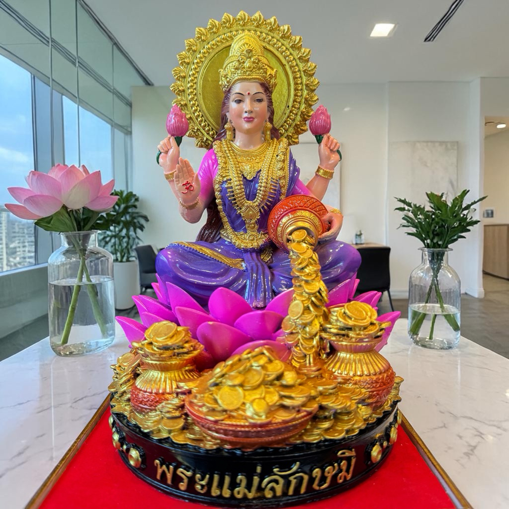 พระแม่ลักษมี(สีเสมือนจริง) ขนาดหน้าตัก 3 นิ้ว 1 รูปที่ 5