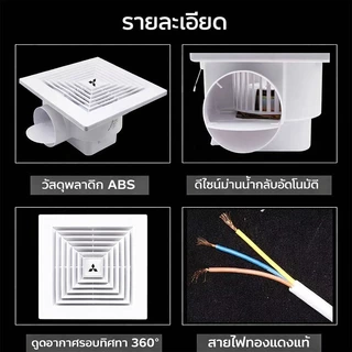 พัดลมดูดอากาศติดฝ้า 8/10/12 นิ้ว แรงดูด 300CFM เงียบ ประหยัดไฟ พัดลมระบายอากาศห้องน้ำ รับประกัน 3 ปี
