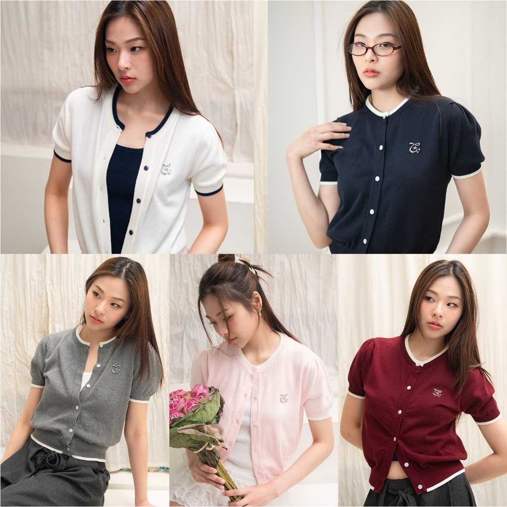 Celune Mellow Knit Top | เสื้อไหมพรม คาดิแกนแขนสั้น