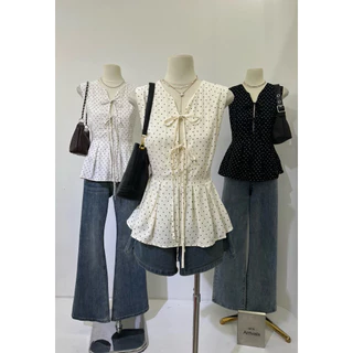 เสื้อแขนกุดลายจุดน่ารักมาก