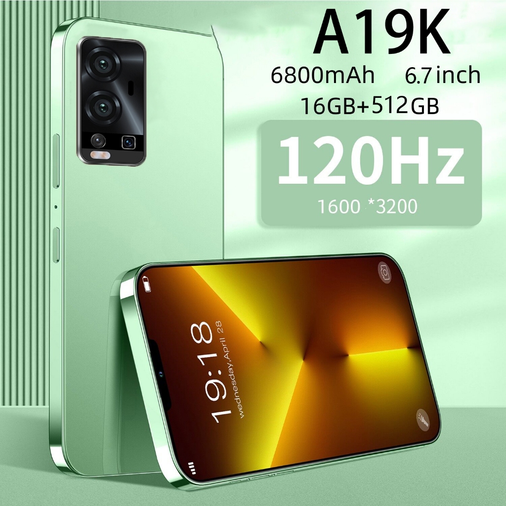 โทรศัพท์มือถือ A19K รองรับ 2 ซิมการ์ด แรม16GB รอม512GB หน่วยความจําขนาดใหญ่ 6.7นิ้ว รองรับแอพธนาคาร
