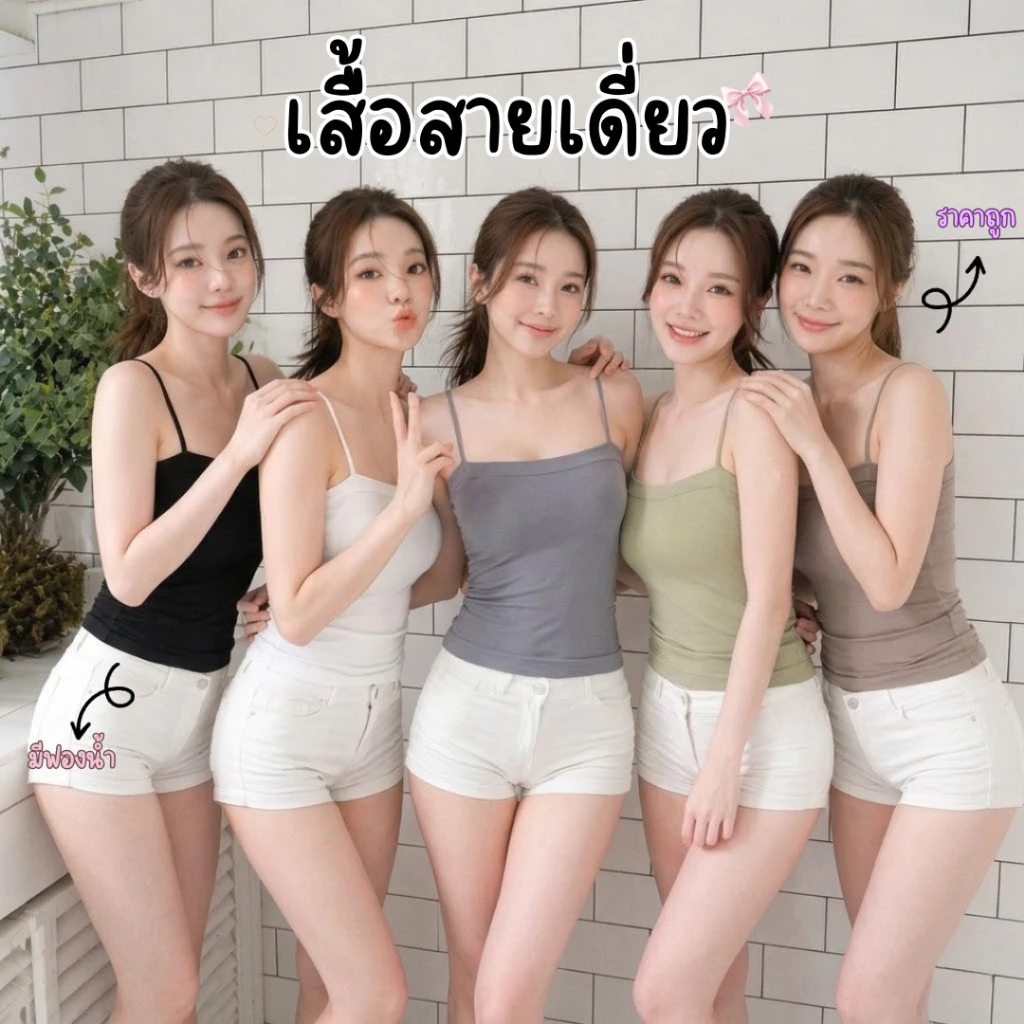 HMB® เสื้อสายเดียว เกาะอกผู้หญิง เสริมฟองน้ำ แบบไร้โครง เนื้อผ้านิ่ม ยืดหยุ่น ทรงสวยแมทช์ง่าย t1806#