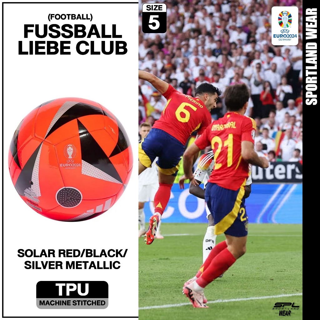Adidas อาดิดาส ลูกฟุตบอล เบอร์ 5 FB Fussballliebe Club Euro 24 #5 IN9375 (900)