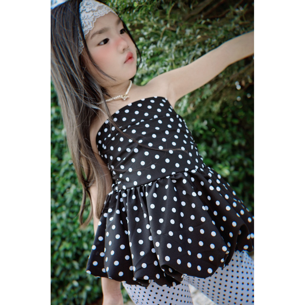 เสื้อ (เกาะอก) เด็ก polka dot สไตล์เกาหลี