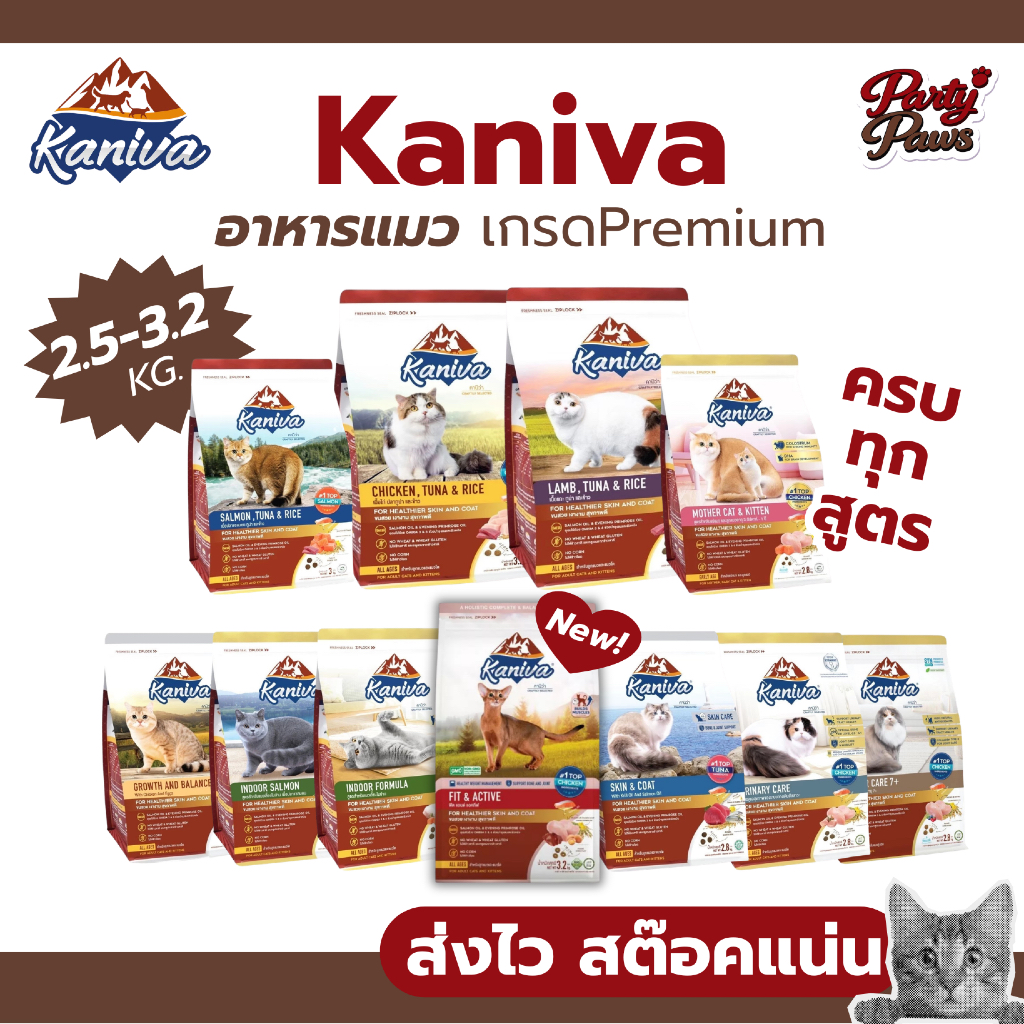 [2.5-3.2 Kg.] อาหารแมวคานิว่า อาหารเม็ดเกรดPremium สำหรับแมวทุกช่วงวัย