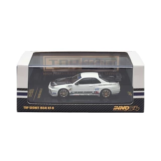 IN64-R34TS-WHI - TOP SECRET R34 GT-R WHITE DIECAST SCALE MODEL CAR