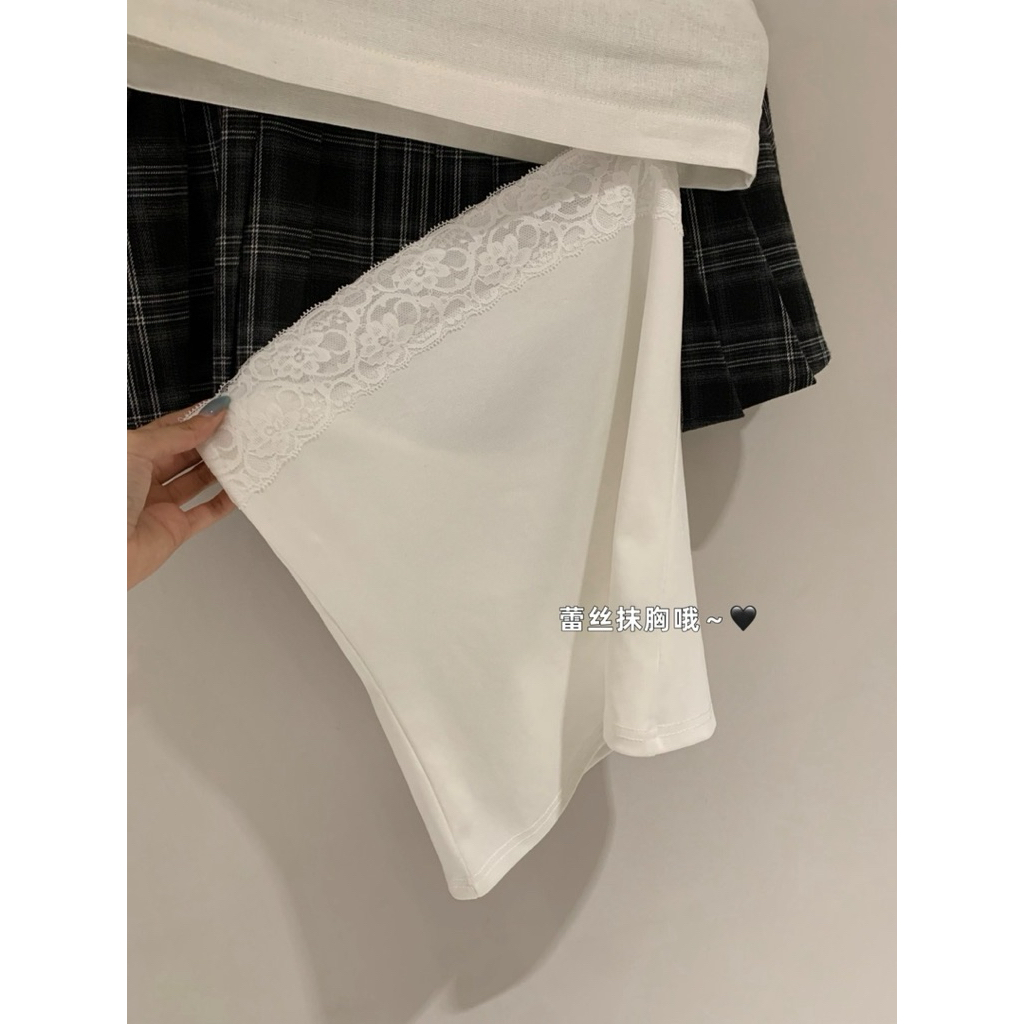 9238# Set 2 pcs เสื้อเกาะอกช่วงอกแต่งลูกไม้ + เสื้อคลุมแขนสั้นผูกโบว์หน้า เนื้อผ้าดี งานสวย  TAG:WG.WE ราคา ถูกที่สุด ดีลบีเคเค แกลเลอรีภาพที่ 4