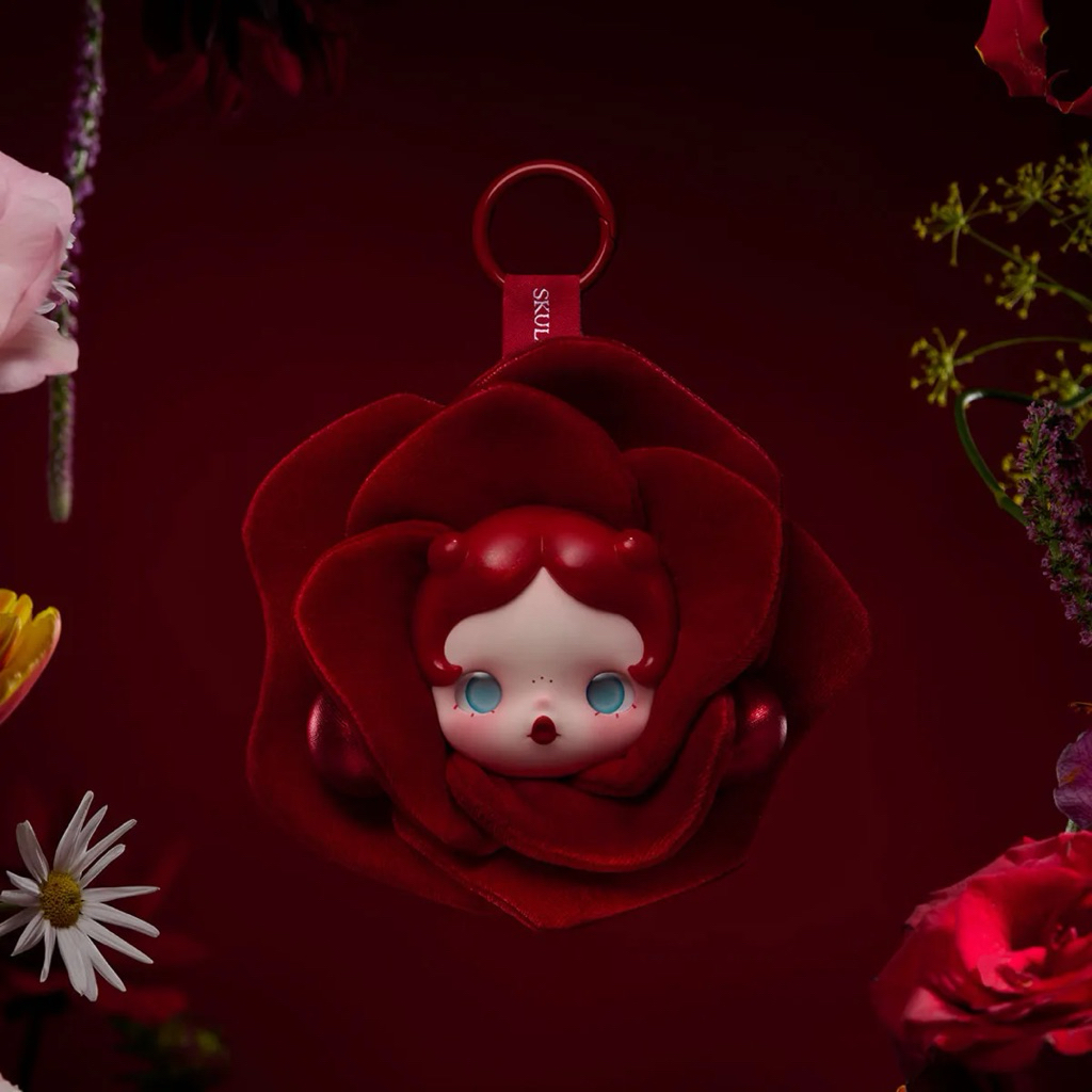 พร้อมส่งในไทย พวงกุญแจกระเป๋าแอร์พอต SKULLPANDA Petals in Four Acts Series Earphone Bag กุหลาบแดงๆๆ ราคา ถูกที่สุด ดีลบีเคเค แกลเลอรีภาพที่ 3